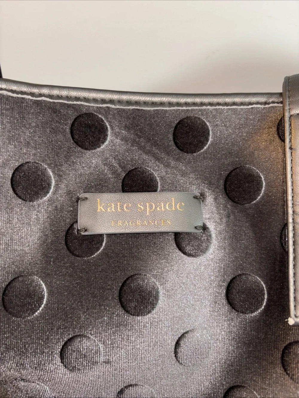 kate spade Metallic Gray Polka Dot Tote
